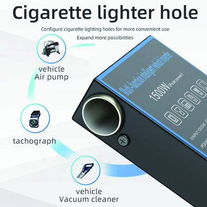 Inversor de corriente para coche de 1500W, 12V, 24V a 220V, carga USB para teléfono móvil, enchufe para el hogar, adaptador convertidor de cargador automático