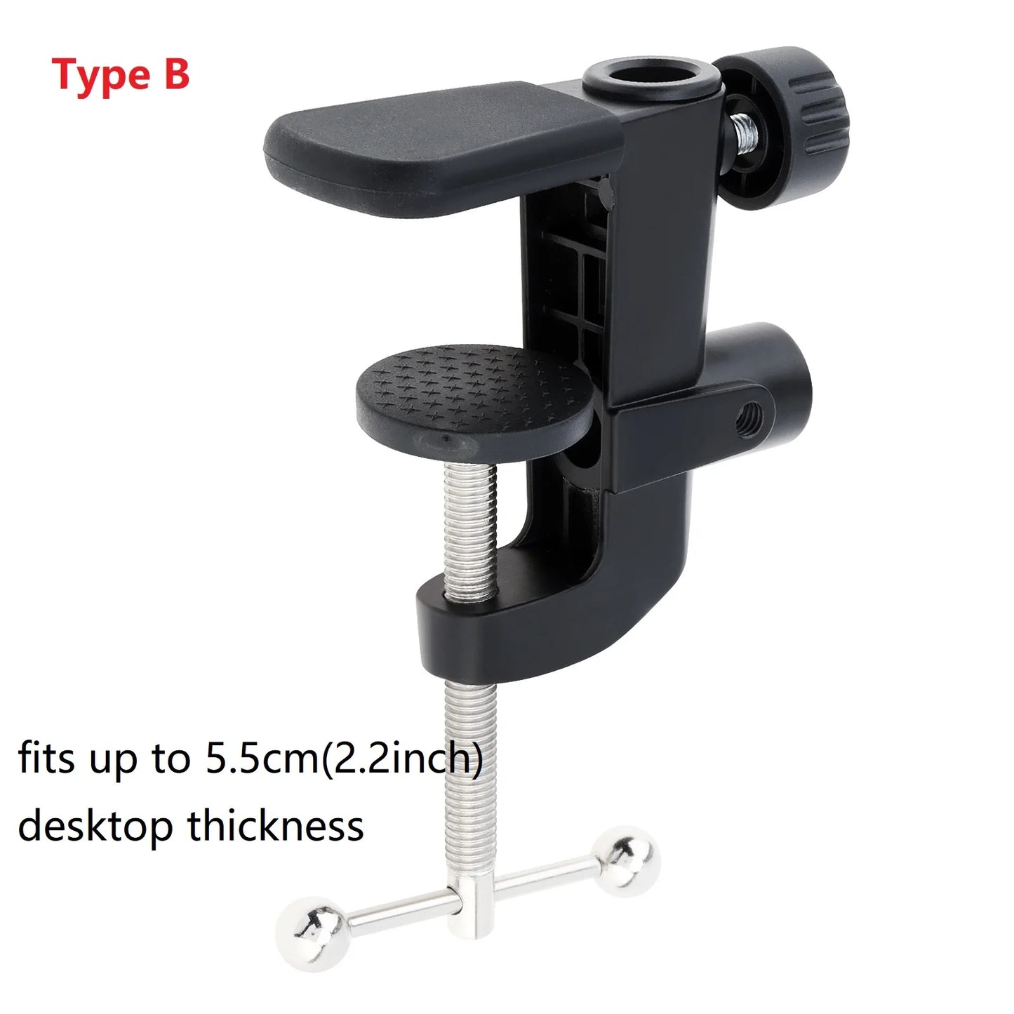 2-in-1 Heavy Duty Table Mounting Clamp, Metal Desktop Clamp, Microphone Clamp Holder for Microphone Suspension Boom Scissor Arm/Desk Lamp