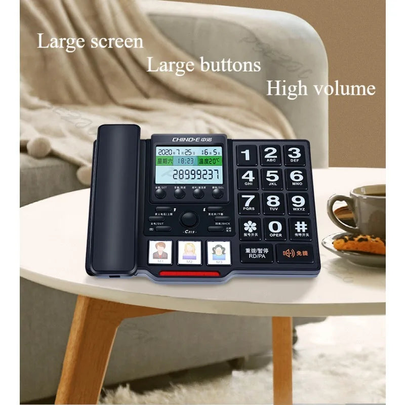 C219 Big Button Big Display for Seniors Call Display Hands-Free Speaker Home Landline Phone