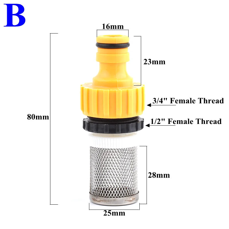 1/2 3/4 Inch Garden Watering Filter Car Washer Irrigation Hose Filter Water Pipe Quick Connector Aquarium Water Pump Strainer