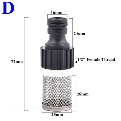 1/2 3/4 Inch Garden Watering Filter Car Washer Irrigation Hose Filter Water Pipe Quick Connector Aquarium Water Pump Strainer