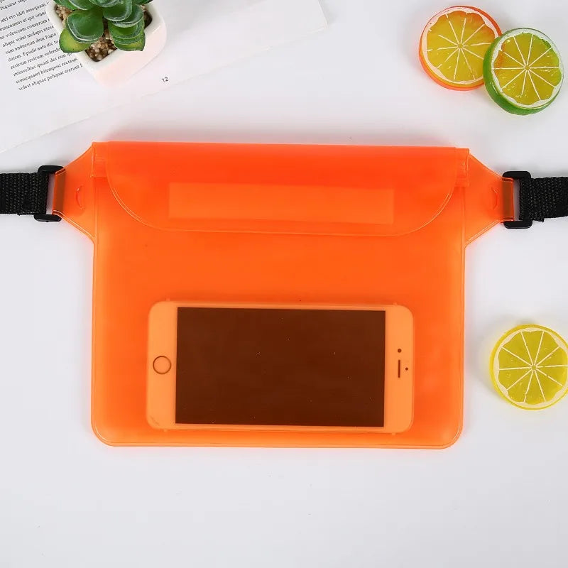 Riñonera impermeable de PVC para natación, funda de teléfono con Triple sellado para playa, fiestas acuáticas al aire libre, buceo a la deriva