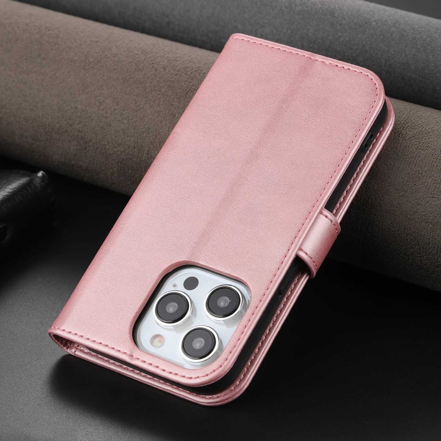 Funda para iPhone 13 15 Pro Max funda de teléfono con bolsillo para tarjetas para IPhone 14 12 11 XS 8Plus 7P 6P 13Pro SE2 Cartera de cuero genuino de alta calidad
