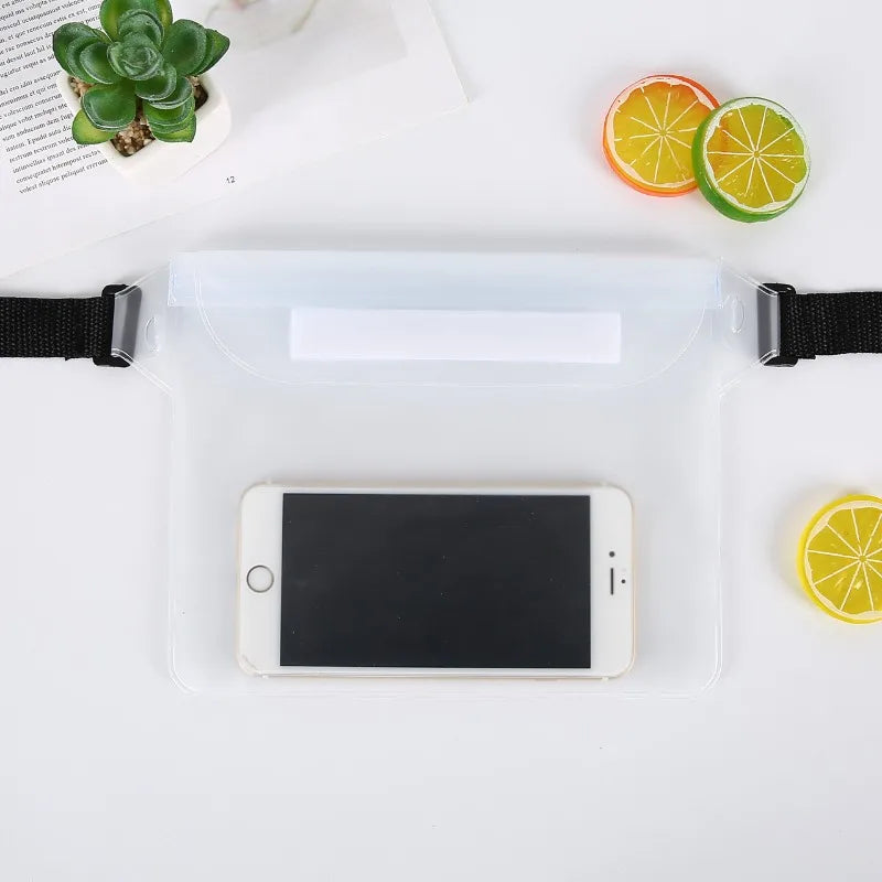 Riñonera impermeable de PVC para natación, funda de teléfono con Triple sellado para playa, fiestas acuáticas al aire libre, buceo a la deriva
