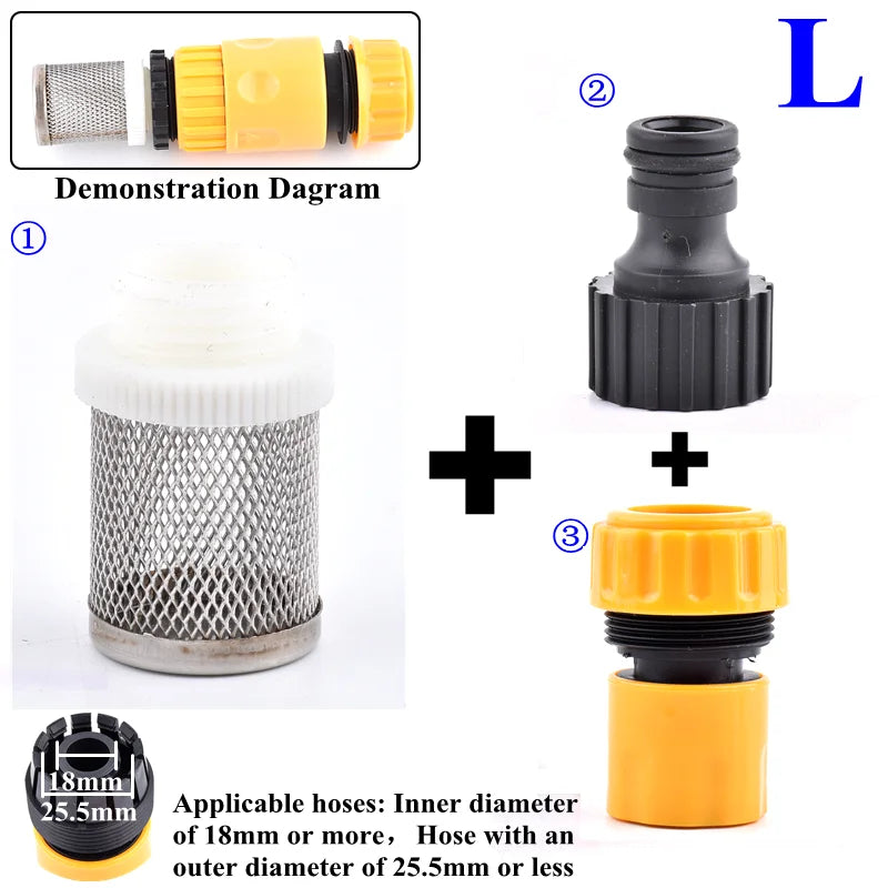 1/2 3/4 Inch Garden Watering Filter Car Washer Irrigation Hose Filter Water Pipe Quick Connector Aquarium Water Pump Strainer