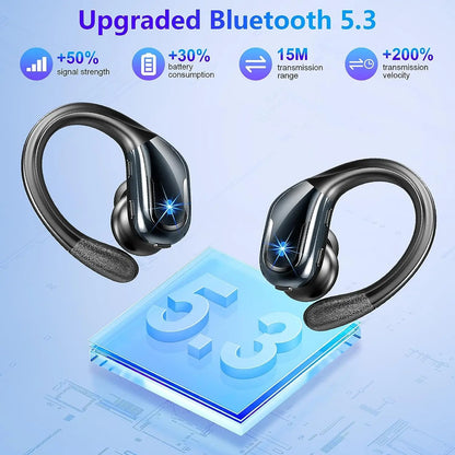 75Hrs Bluetooth 5.3 Headphones, IP7 Waterproof Wireless Earbuds with ENC Noise Cancelling Mic, Deep Bass for Sports, Workout and Gym