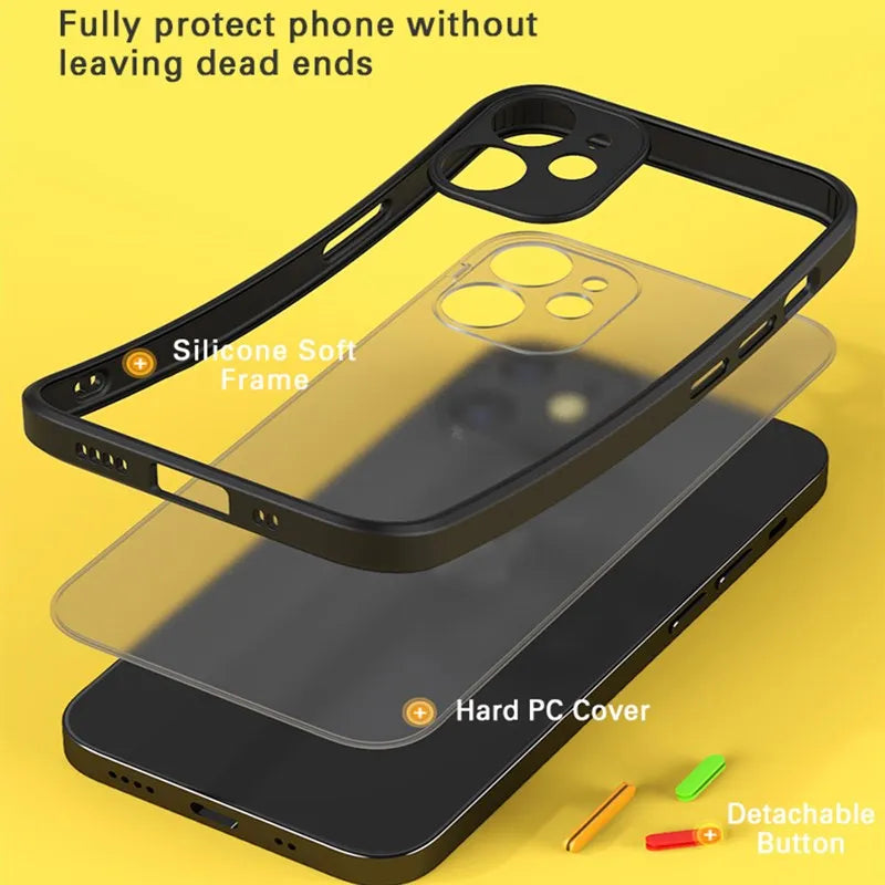 Funda de teléfono mate de piel de armadura de lujo para iPhone 11 12 13 14 15 Pro Xs Max X XR 6 6s 7 8 Plus SE 2020 13 mini funda dura para PC