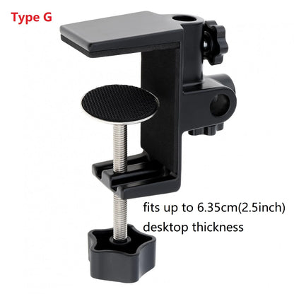 2-in-1 Heavy Duty Table Mounting Clamp, Metal Desktop Clamp, Microphone Clamp Holder for Microphone Suspension Boom Scissor Arm/Desk Lamp