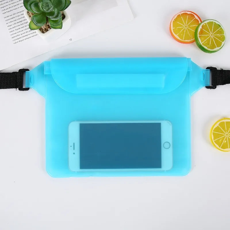 Riñonera impermeable de PVC para natación, funda de teléfono con Triple sellado para playa, fiestas acuáticas al aire libre, buceo a la deriva