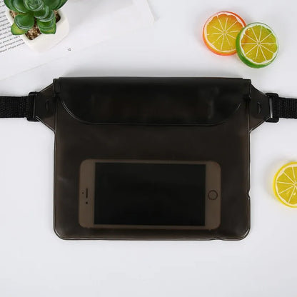 Riñonera impermeable de PVC para natación, funda de teléfono con Triple sellado para playa, fiestas acuáticas al aire libre, buceo a la deriva