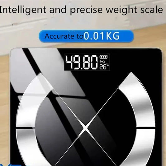 Bluetooth Fat Scale, Accurate Smart Digital Bathroom Weight Scale, Wireless Weight Scale, USB Rechargeable Smartphone App