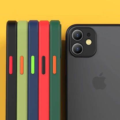 Funda de teléfono mate de piel de armadura de lujo para iPhone 11 12 13 14 15 Pro Xs Max X XR 6 6s 7 8 Plus SE 2020 13 mini funda dura para PC