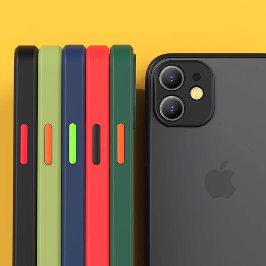 Luxury Armor Leather Matte Phone Case For iPhone 11 12 13 14 15 Pro Xs Max X XR 6 6s 7 8 Plus SE 2020 13 mini Hard PC Cover