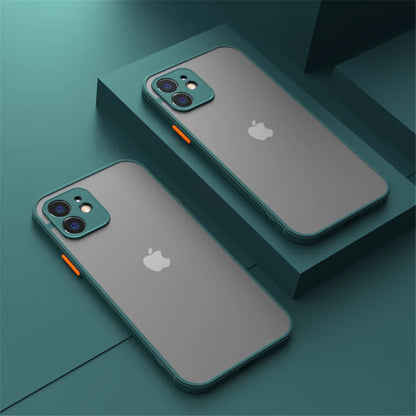Funda de teléfono mate de piel de armadura de lujo para iPhone 11 12 13 14 15 Pro Xs Max X XR 6 6s 7 8 Plus SE 2020 13 mini funda dura para PC