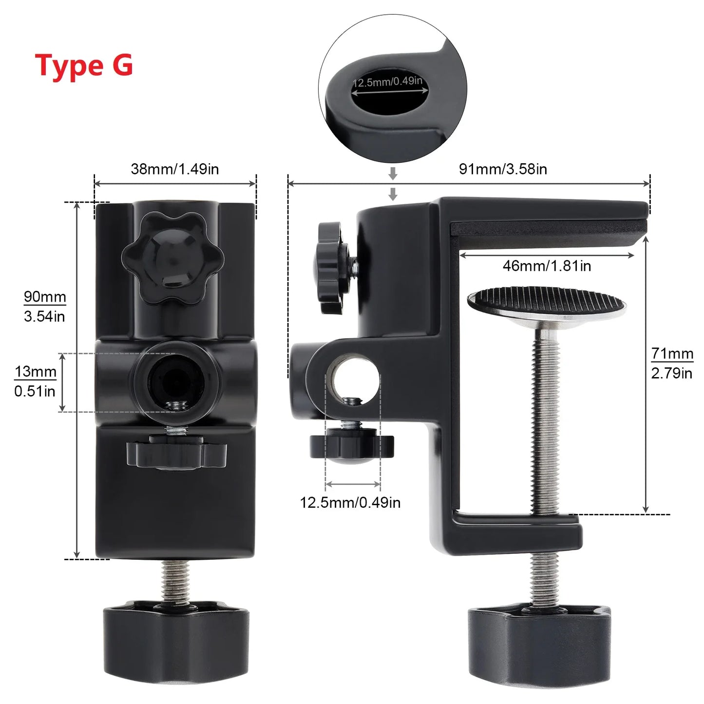 2-in-1 Heavy Duty Table Mounting Clamp, Metal Desktop Clamp, Microphone Clamp Holder for Microphone Suspension Boom Scissor Arm/Desk Lamp
