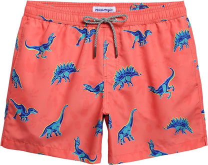 Mens Swim Trunks 5" Quick Dry Beach Shorts Bathing Suits with Mesh Lining Pockets