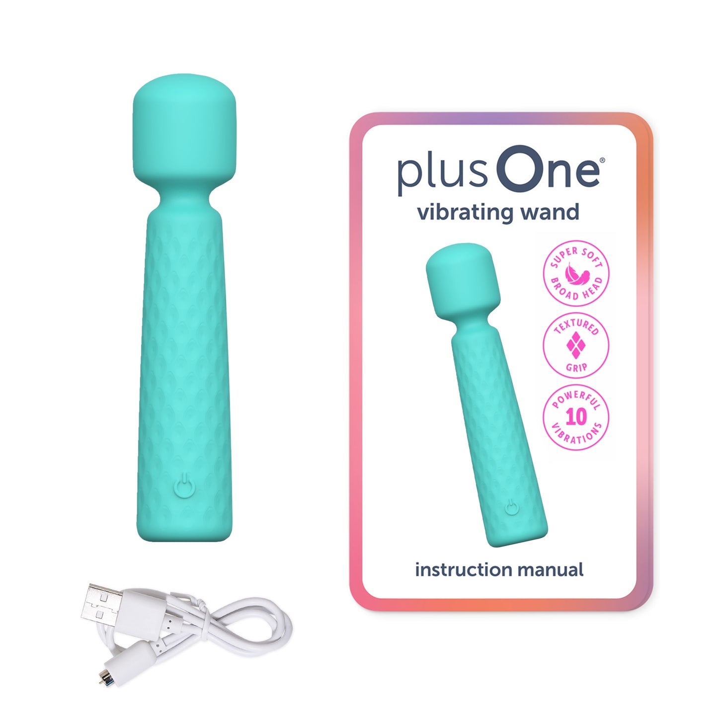Vibrating Soft Touch Wand, 10 Vibration Settings, Waterproof