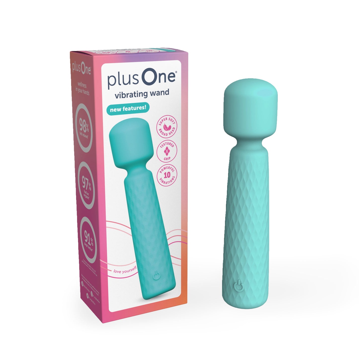 Vibrating Soft Touch Wand, 10 Vibration Settings, Waterproof